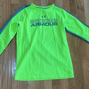 Under Armour Kids Bright Green Long Sleeve Tee